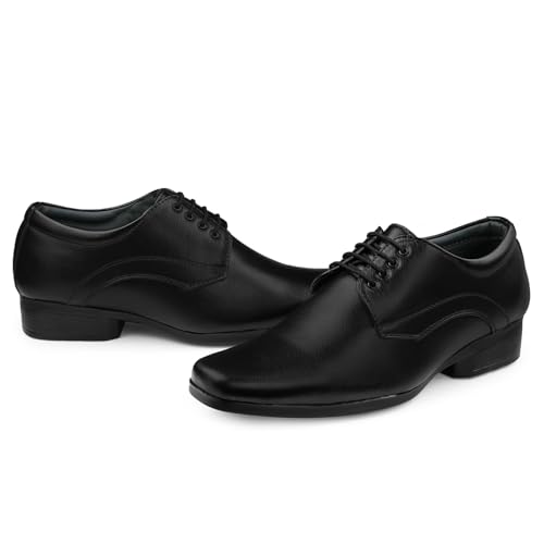 Image of DOCTOR EXTRA SOFT Men's Black Formal Shoes- Classic Office Business Dress Shoes, Slip On & Lace Up Style, Lightweight Cushioned Sole, Non-Slip Professional Work, Wedding,Party & Casual Footwear D-851