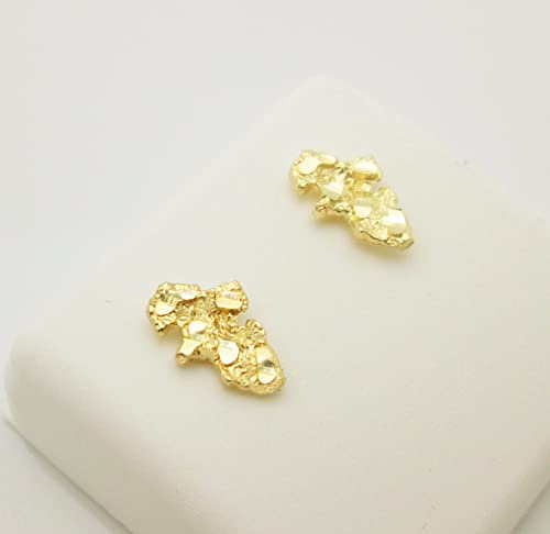 10k Yellow Gold Small Nugget Earrings3