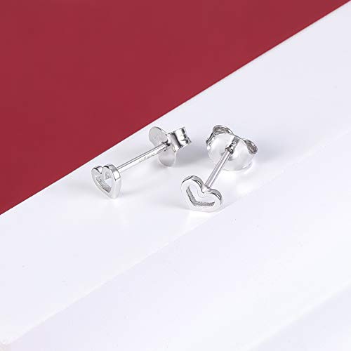 Aoedej Minimalist Heart Stud Earrings Sterling Silver Earrings Small Heart Earrings For Women Girls #TOP5