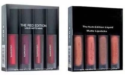 Cazo Liquid Matte Minis Lipstick Nude Edition and Red Edition (Pack of 8)-image-16