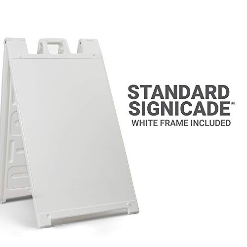 GotPrint A Frame Sign | Open for Business Signs 24" x 36" Inch | Comes with Pre-Designed Folding Sidewalk Sign with Stand Standard White Sandwich Board