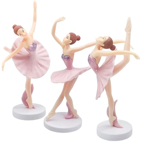 Fahibin 3pcs Ballet Dancer Cake Toppers Cover