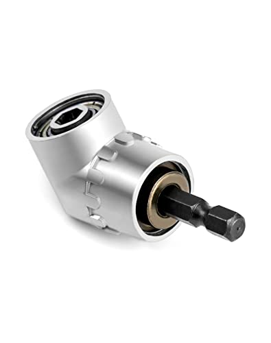 QWORK 105 ° haakse schroevendraaier bevestigingsadapter, 1/4-inch snelwissel magnetische bithouder met zeshoekige as, multifunctionele haakse boor - Afbeelding 6