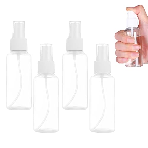 YAZANY 4 Pcs Small Spray Bottles, 25 ML Spray Bottles Transparent Refillable Containers Plastic Mini Travel Bottle for Travel Perfume Cosmetic Make-up Hair Spray and other Liquids
