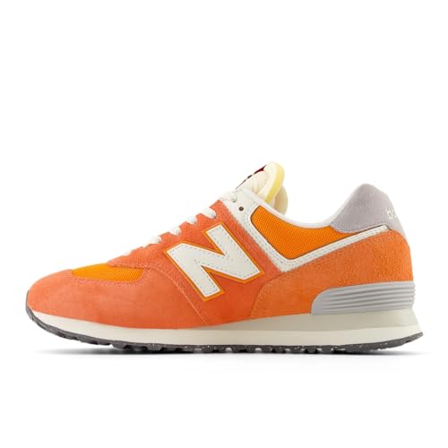 Image of New Balance Unisex 574 V2 70s Racing Sneaker,Gulf Red /Sea Salt,Men 12 / Women 13.5
