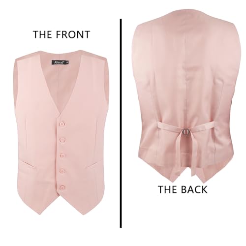 Image of Alizeal Mens Classic Solid Suit Vest Regular Fit Tuxedo Waistcoat | Classic for Wedding Business Daily Wear Wedding