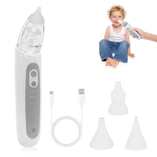 WEDAWIN Mouche Bébé Electrique avec 3 Embouts en Silicone, Rechargeable Aspirateur Nasal Bebe avec Musique et...