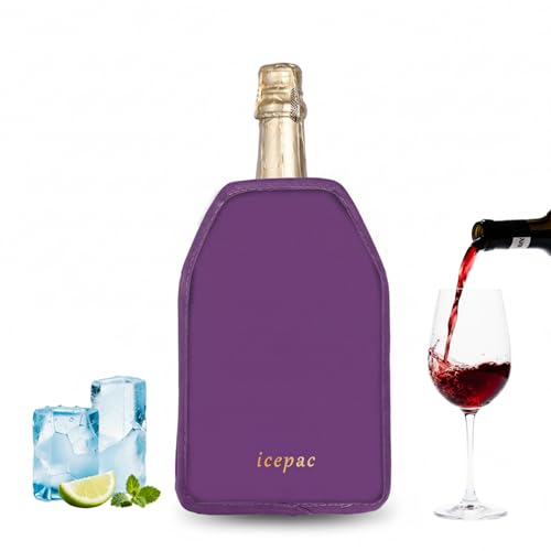 Wine Cooler Sleeve Wine Bottle Gel Cooler Sleeve Freezer Chiller Long Lasting Keep Wine Cool and Chill Sleeve for Prosecco Champagne Beer Wine Bottles(1PCS Purple)