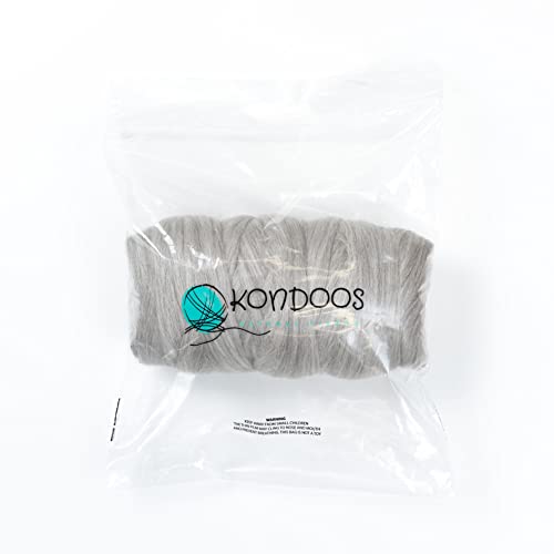 Kondoos Natural Wool Bulk roving, 455 gr (1 lb). Best Wool for Spinning Knitting, Felting - Image 3