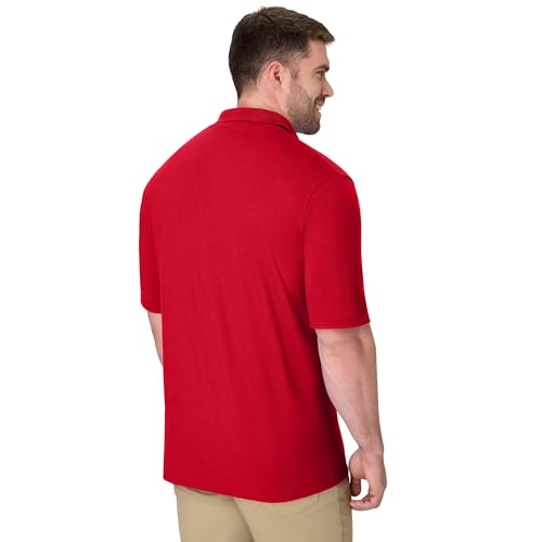 Image of Hanes Men's X-Temp Short Sleeve Polo Shirt, Midweight Men's Shirt