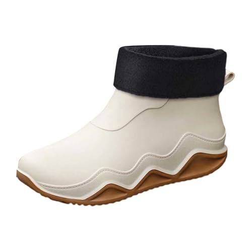 Zapatos de agua elegantes para lluvia cortos para uso al aire libre, antideslizantes y acogedores, perfectos para parejas, cómodos y extraíbles para viajes y senderismo, beige, 39.5 EU