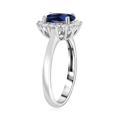 Image of Ornate Jewels 925 Sterling Silver American Diamond Halo Ring for Womens and Girls | With Certificate of Authenticity and 925 Stamp | Life-time Warranty*
