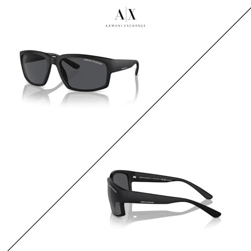 Armani Exchange AX4142SU 61MM Rectangle Sunglasses For Men +BUNDLE with ACCESSORY EYEWEAR KIT3
