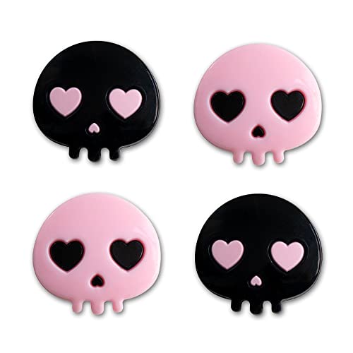 Image of PERFECTSIGHT Cute Thumb Grip Caps for PS5 /PS4 Controller, Halloween Silicone Analog Stick Caps for Xbox Series X /S, Thumbstick Grips Joystick Button Cover for Switch 2 / Switch Pro (Heart Skulls)