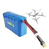 Configuration : 6S2P/6S3P. Batterie lithium 22,2 V 8000 mAh, 12000 mAh ou 15000 mAh. Décharge rapide : 10C. Connecteur : XT60. Dimensions : 130 x 75 x 45/65 mm.