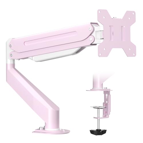 Suptek Monitor Mount Gas Spring Monitor Arm Desk Mount Fully Adjustable Fits 17-32 inch Monitors Weight Capacity up to 22 lbs,Pink(MD8PINK)