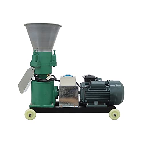 LGXEnzhuo 10MM Chicken Feed Pellet Mill Machine Animal Feed Pellet Machine Feed Granulator Machine Three-Head Pressure Roller 220V 4.5KW 200KG/H