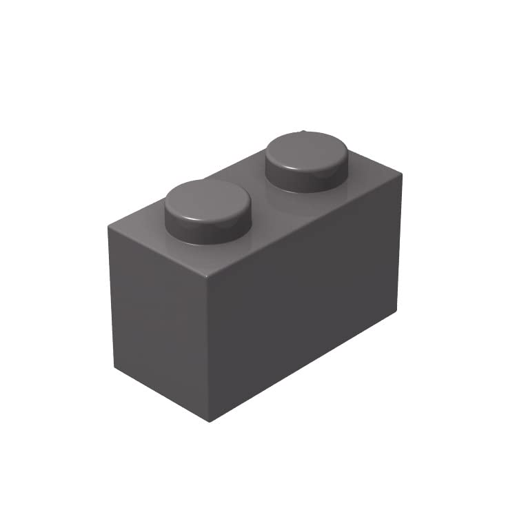 Classic Brick Block Bulk, Dark Gray Bricks 1x2, Building Bricks Flat 100 Piece, Compatible with Lego Parts and Pieces: 1x2 Dark Gray Bricks(Color:Dark Gray)