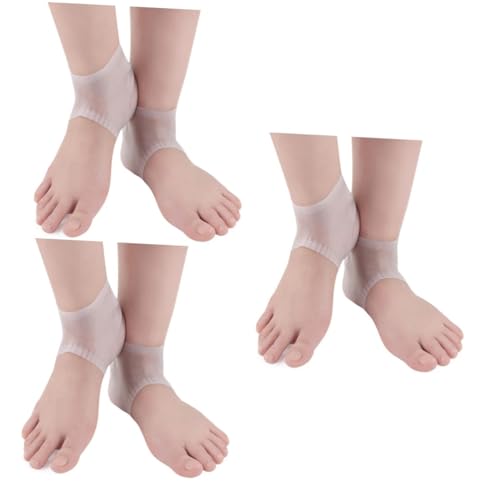 minkissy 3 Pairs Foot Protection Shoe Protectors Foot Protectors Silicone Gel Socks Moisturizing Socks