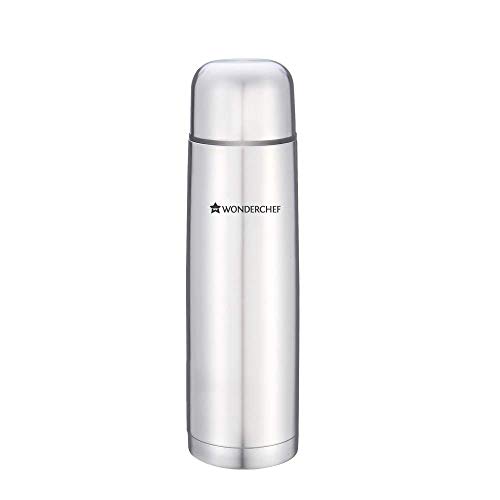 Wonderchef 750ml Double Wall Stainless Steel Vacuum Insulated Hot And Cold Flask With Travel Pouch, Copper Plated Inner Wall, Spill & Leak Proof, 2 Years Warranty For Rs. 542 @ 55% off
