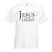 lepni.me T-Shirt pour Hommes Jésus-Christ est la lumière, l'amour de Dieu - Pâques - Résurrection - Nativité - Cadeaux Religieux chrétiens (M Blanc Multicolore)