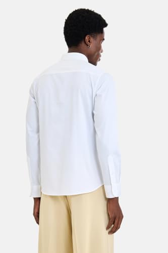 Image of SNITCH Men Formal Shirt | Modern Slim Fit Long Sleeve Spread Collar Solid Style | 100% Cotton Breathable Fabric for Office, Weddings & Festive Occasions Wear