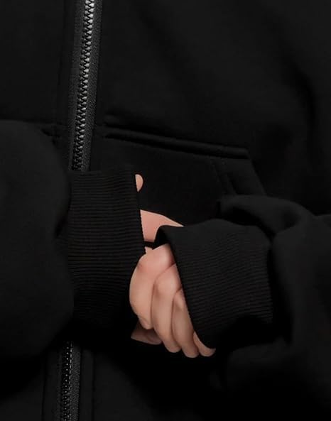 Balaclava Hoodie with Built-In Face Mask, Double-Hood Zip Jacket, Wind-Resistant Winter Hoodie for Men - Image 6