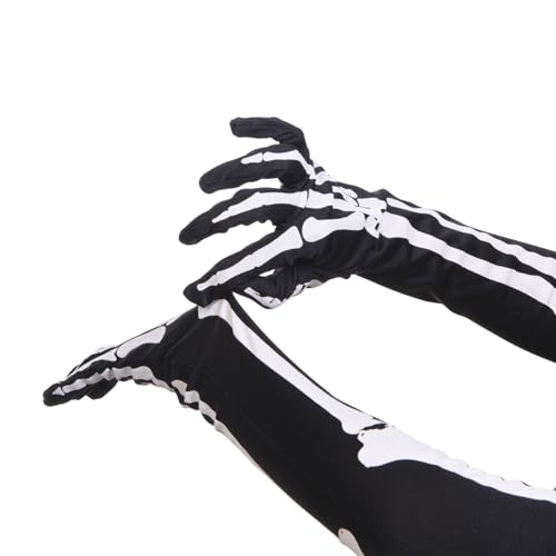 Yilistore Women Novelty Gloves,Halloween Skeleton Gloves,Spider Gloves,Fishnet Long Gloves For Cosplay  thumb #5