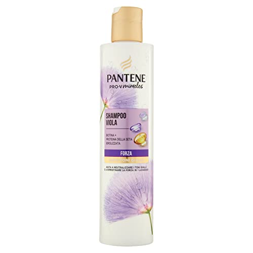 Pantene Pro-V Miracles Forza Shampoo gegen Vergilbung, mit Biotin und hydrolysiertem Seidenprotein, für blondes Haar, behandelt oder mit Sonnenstichen, hilft bei der Wiederherstellung der Kraft in 1