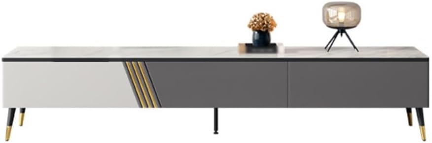 WANSLO Cabinet 78.7 Inch Slate Marble Countertop TV Stand with 3 Large Space Storage Drawers Living Room Entertainment Center Modern TV Cabinet