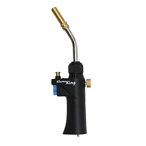 Image of Flame King FK-028CGA High Intensity Propane Torch Head for Soldering, Brazing, Plumbing, Lighting Charcoal /Fire Pits,Compatible with 1LB Cylinders, MAPP, and MAP-PRO