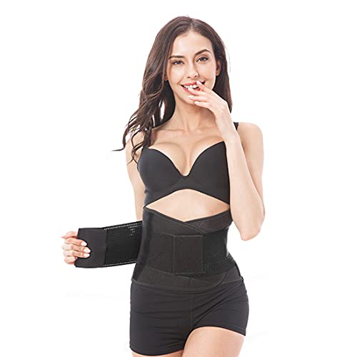 Golden Scute Waist Trainer for Women Weight Loss,Sweat Waist Trimmer Belt for Workout, Neoprene Sauna Waist Shaper Cincher Slimmer for Fitness Back Support Lower Belly Fat (Black, Large)