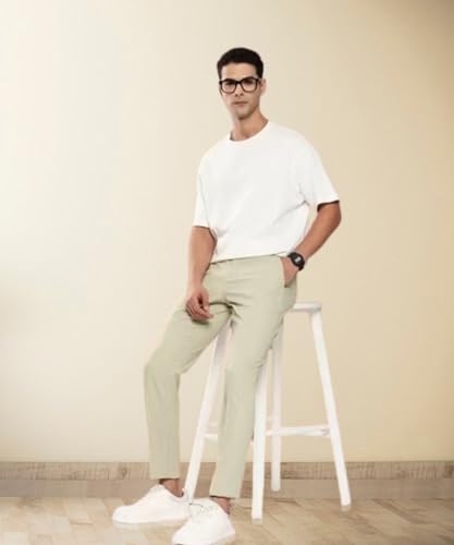 Image of MALENO Slim Fit Ankle Length Cotton Lycra Blend Formal Trouser for Men | Stretchable Ankle Length Formal Pant for Men