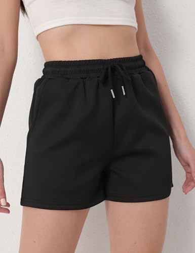 FEQO Women's Sweat Shorts with Pockets Drawstring Workout Lounge Shorts Casual Summer Running Clothes3
