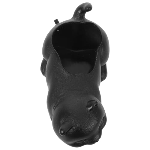 SHINEOFI Fontaine pour Aquarium en Céramique Noire Statue de Chat Cracheur D’Eau Décoration Esthétique pour Bassin et Jardin Accessoire D’Oxygénation Naturelle pour Poissons Décor