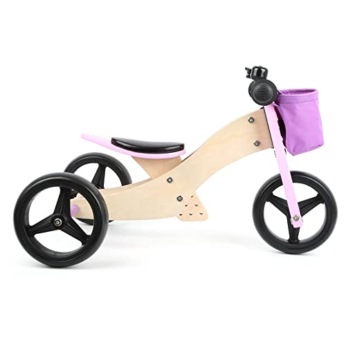 small foot Trike 2 in 1 Rosa aus Holz, Drei-und Laufrad, mit verstellbarem Sitz und gummierten Reifen, 11612