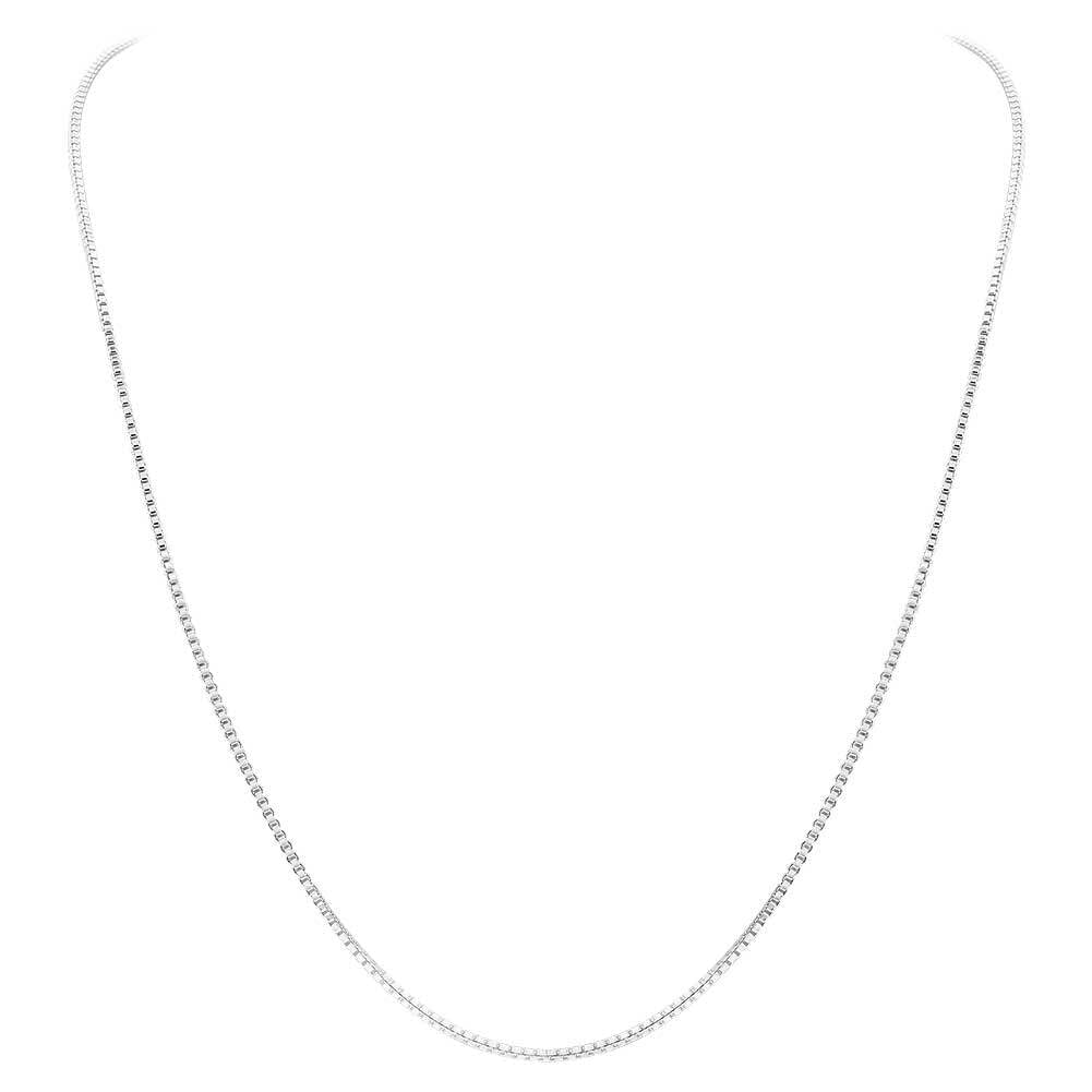 Solid 925 Sterling Silver Italian 1mm Sturdy Box Link Chain Necklace