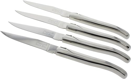 Comparison: Best French Steak Knives 5 French Home Laguiole Connoisseur 4-Piece Steak Knives – Stainless Steel Dinner Knives with Etched Detailing & Napoleon Bee Emblem Packed in an Elegant Box (9")