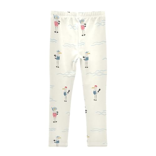 Cute Seagulls Girls Leggings,Workout Leggings for Girls Toddler Athletic Legging Size for 3-10T2