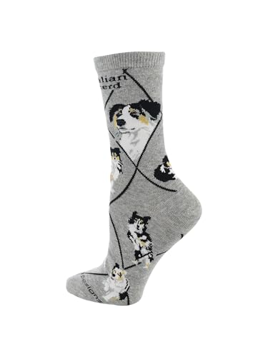 Image of WHD Australian Shepherd Crew Socks for Women & Men | Gift for Dog Lovers, Cute Pet Socks