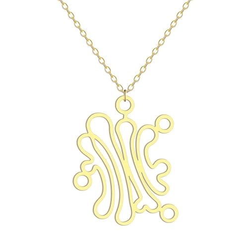 Bijoux biologiques femme avec pendentif motif Golgi style rétro
