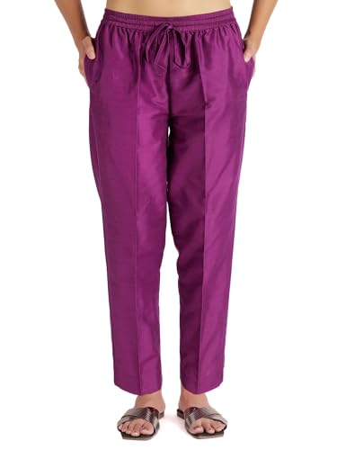 Image of Trouser Pants for Women,Stylish Trousers for Woman for Kurti Relaxed & Regular Straight fit Palazzo,Ethnic Bottom Formal Pants for Women Office wear Casual & Daily Use