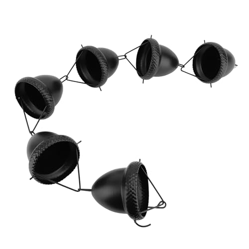 SUNGOOYUE Cadena de Lluvia de Hierro Negro Vintage, Recogedor de Lluvia de Copa Grande de Bellota, 30 Pies de Longitud, Bajante de Repuesto para Decoración única del Hogar y Jardín Al Aire Libre