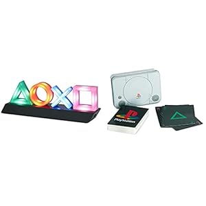 Paladone Pp4140Ps Lampada Playstation Icons, Multicolore & Pp4137Ps Playstation Altre Carte Da Gioco A Forma Di Latta