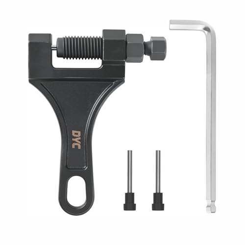 Image of DYC Chain Breaker Tool 420-530 (Separate Pin Design) with 2 Replaceable Cutting Pins & Hex Key for 40 /410 /415 /420 /428 /50 /520 /525 /530 Roller Chains, Motorcycle ATV Mini Bike Dirt Bike Go Kart Bicycle