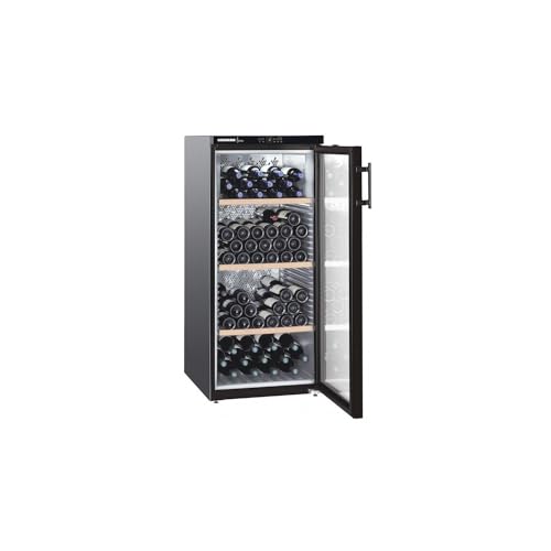 Cave de vieillissement Liebherr WKB3212 - Cave de vieillissement- Capacité : 164 bouteilles - Air brassé - humide - Noir - Porte Vitrée - 3 clayettes Bois - classe A