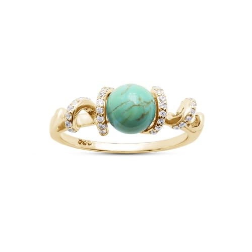 Bague turquoise et topaze blanche, le cadeau de naissance de décembre