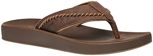 Sanuk Men's Cosmic Yoga Mat LX Flip Flop Sandal, Saddle Tan, Size 14