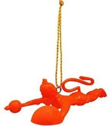 Flying Lord Hanuman Hanging Idol for Car Decoration Decorative Showpiece, Orange, DS0607202223