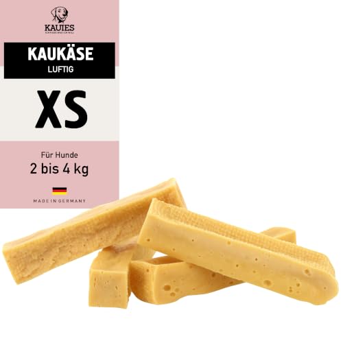 Kauies luftiger Kaukäse - 100% natürliche Käsestange für Hunde aus Kuhmilch, proteinreich, laktosefrei, glutenfrei, ideal für Welpen & Senioren, Made in Germany, Größe XS (4 x 25g) bis 4kg